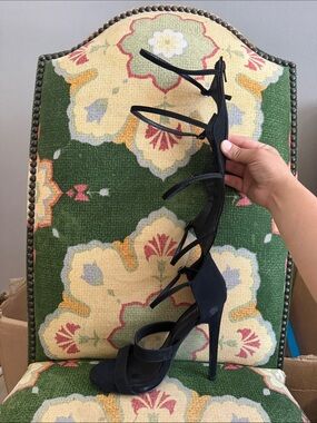 Paprika Black Strappy Stiletto Heels